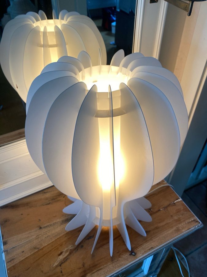 Vintage Stor Bordslampa vit