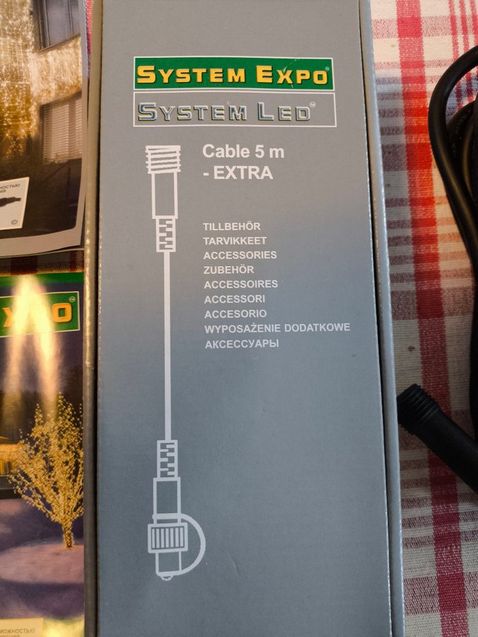 System Expo System LED Cable 5 m - EXTRA+strömkontaktkabel för utomhus