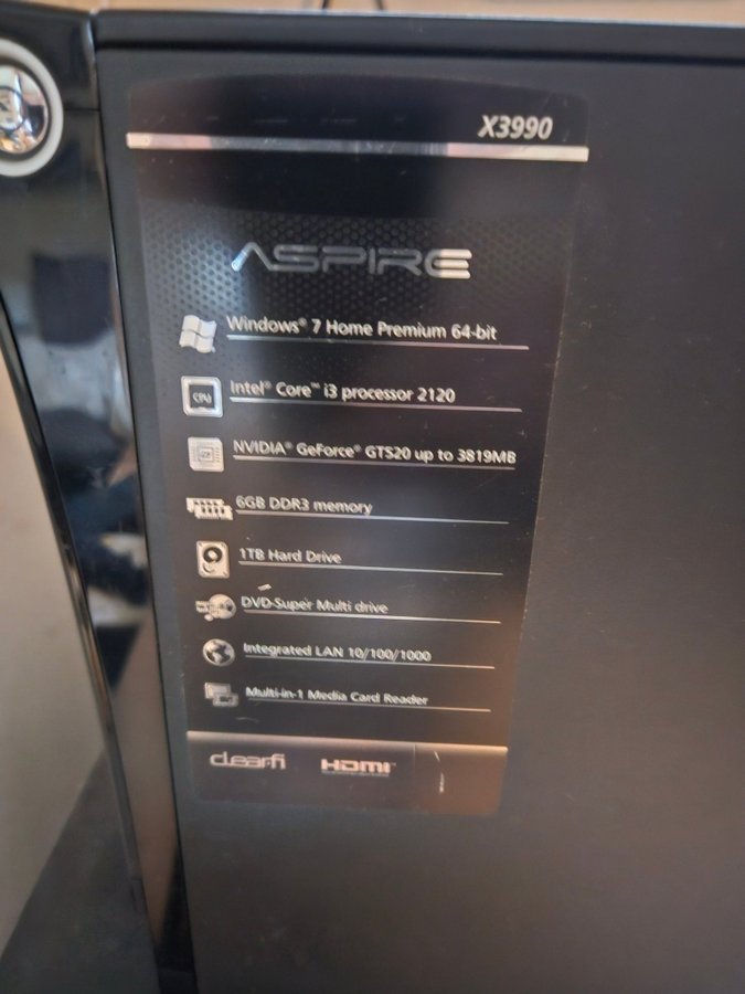 Acer Aspire X3990 Dator