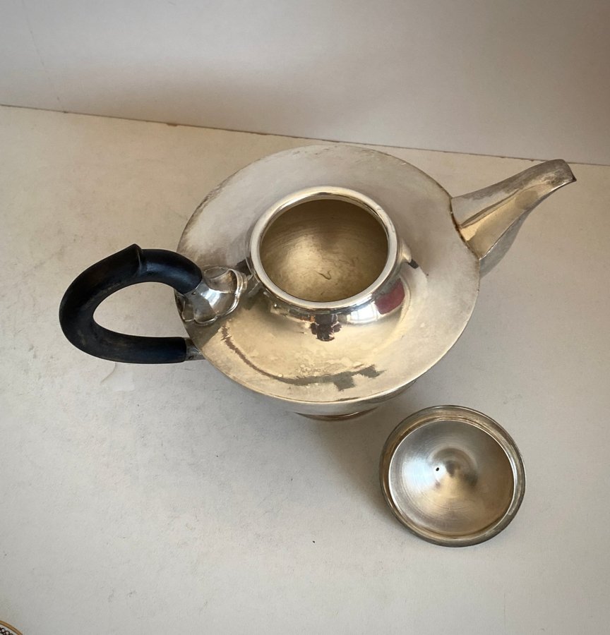 te/ kaffe kanna i nysilver silverplated tea pot CG Hallberg vintage