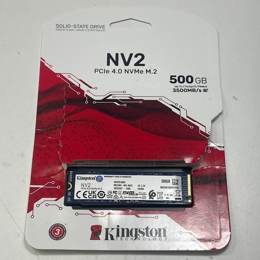 Kingston NVMe NV2 Lagring 500GB - Läs Beskrivning - SNABB FRAKT!