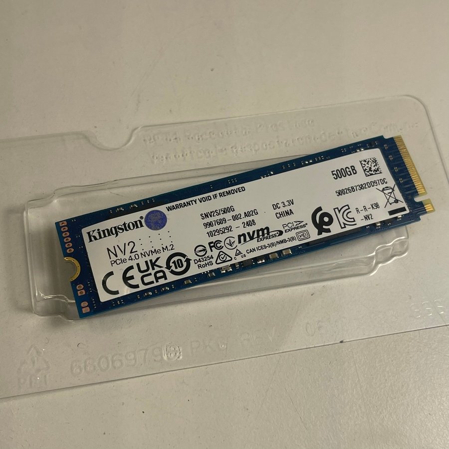 Kingston NVMe NV2 Lagring 500GB - Läs Beskrivning - SNABB FRAKT!