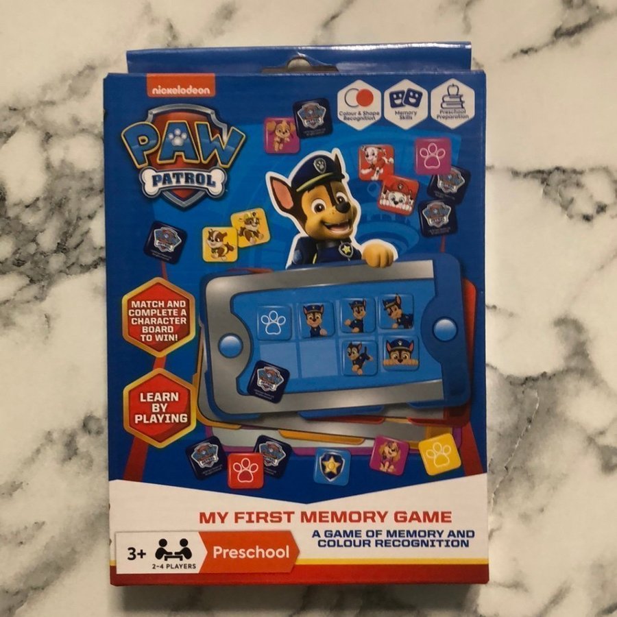 * Ny Paw patrol, pawpatrol memory spel sällskapsspel