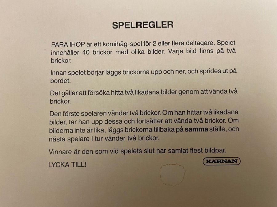 Para ihop - Ett barnspel av trä från Kärnan