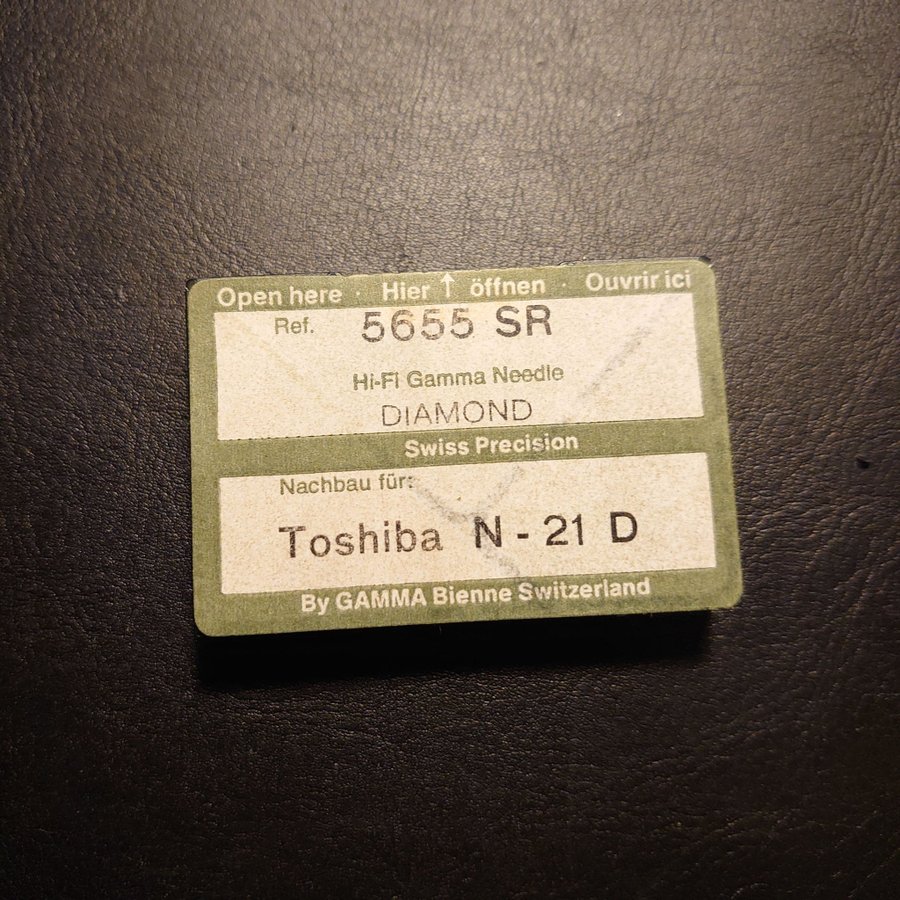 NOS Toshiba N-21 D ersättningsnål - Gamma Diamond Switzerland 5655 SR