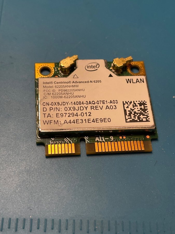 INTEL CENTRINO ADVANCED-N 6205 WIRELESS 62205ANHMW 2.4/5Ghz 0X9JDY