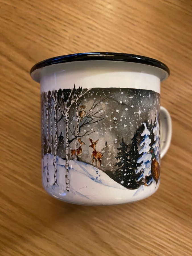 Emaljmugg med vintermotiv - Julklapp - Muggar - Jul - Present - Mugg