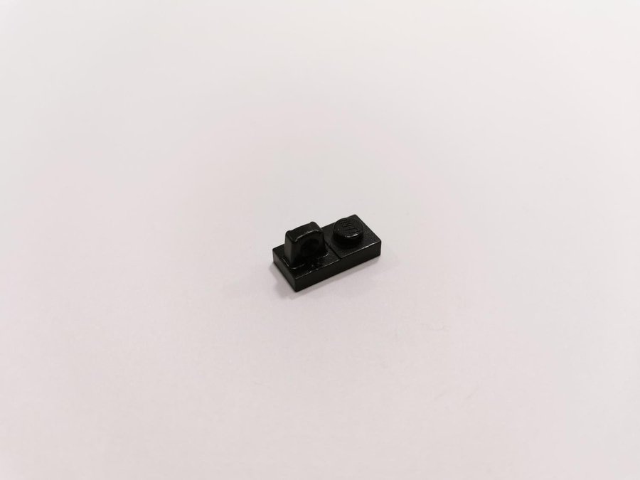 Lego - plate - modified - locking on top - 1x2 - part 30383 - svart