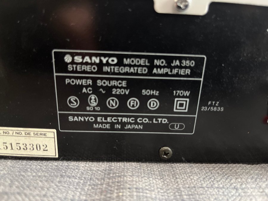 Sanyo JA-350 Stereo Integrated Amplifier