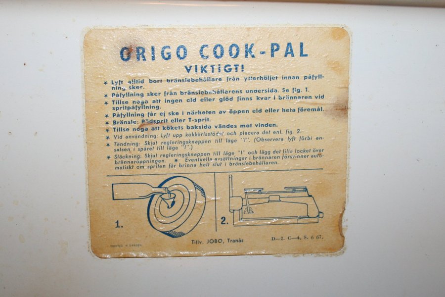 Origo Cook-Pal - Dubbelbrännare spritkök Made in Sweden fint skick