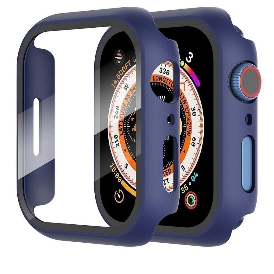 NY - BLÅ - Glass+Cover For Apple Watch Case - 41 mm