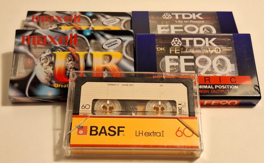 5 Kassetter - Maxell TDK BASF