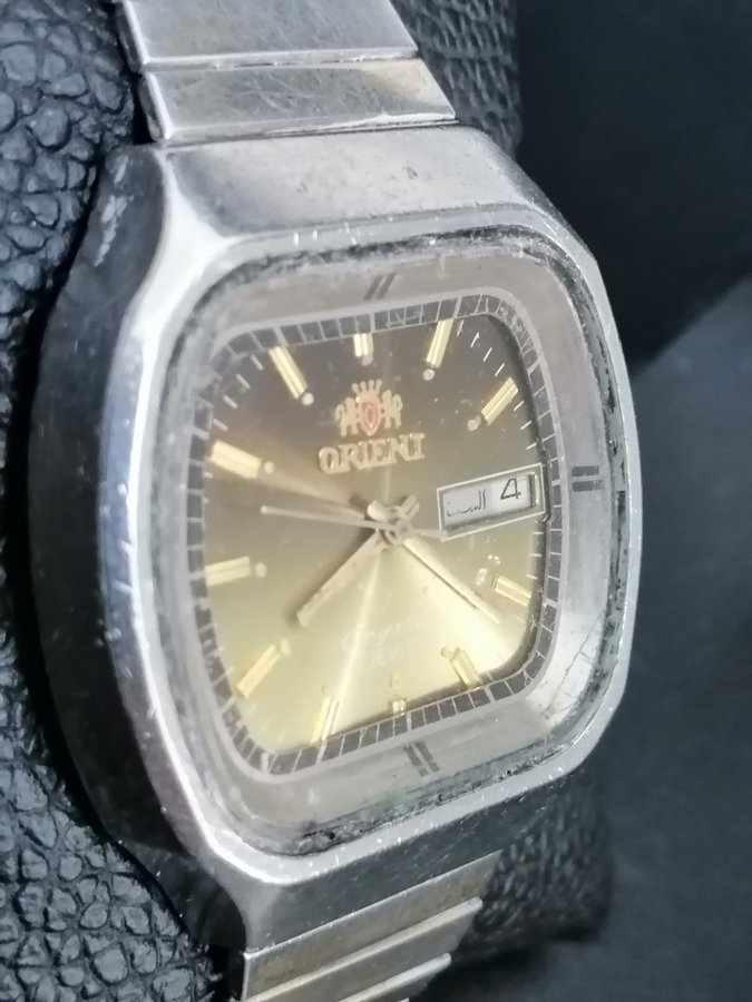 Äldre Orient Crystal 21 Jewels Automatisk Herrklocka