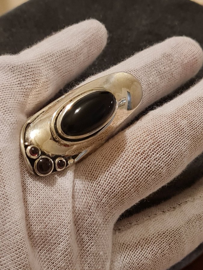 Hadar Designers Handmade 925 Sterling Onyx Ring