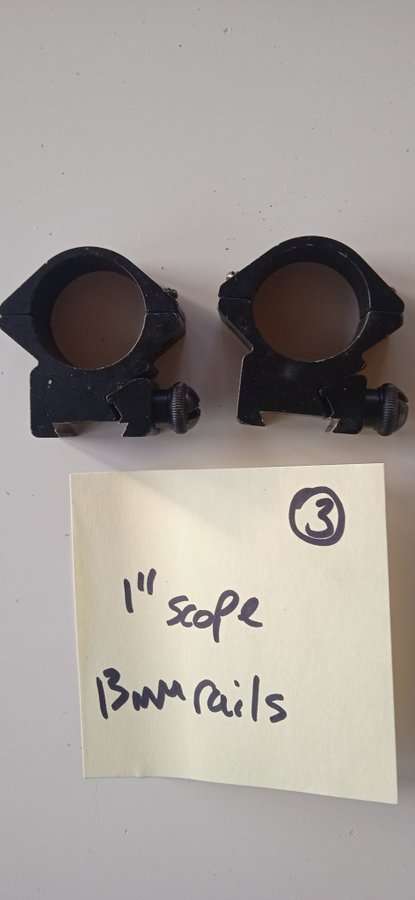 Weaver brand rifle scope mounts in blued steel. 19mm and 13mm rails