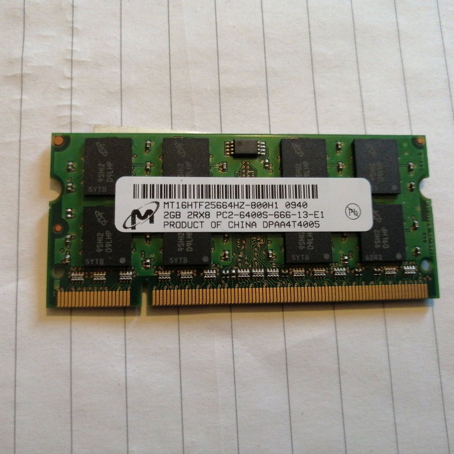 MT 2GB 2RX8 PC2-6400S-666-13-E1 RAM