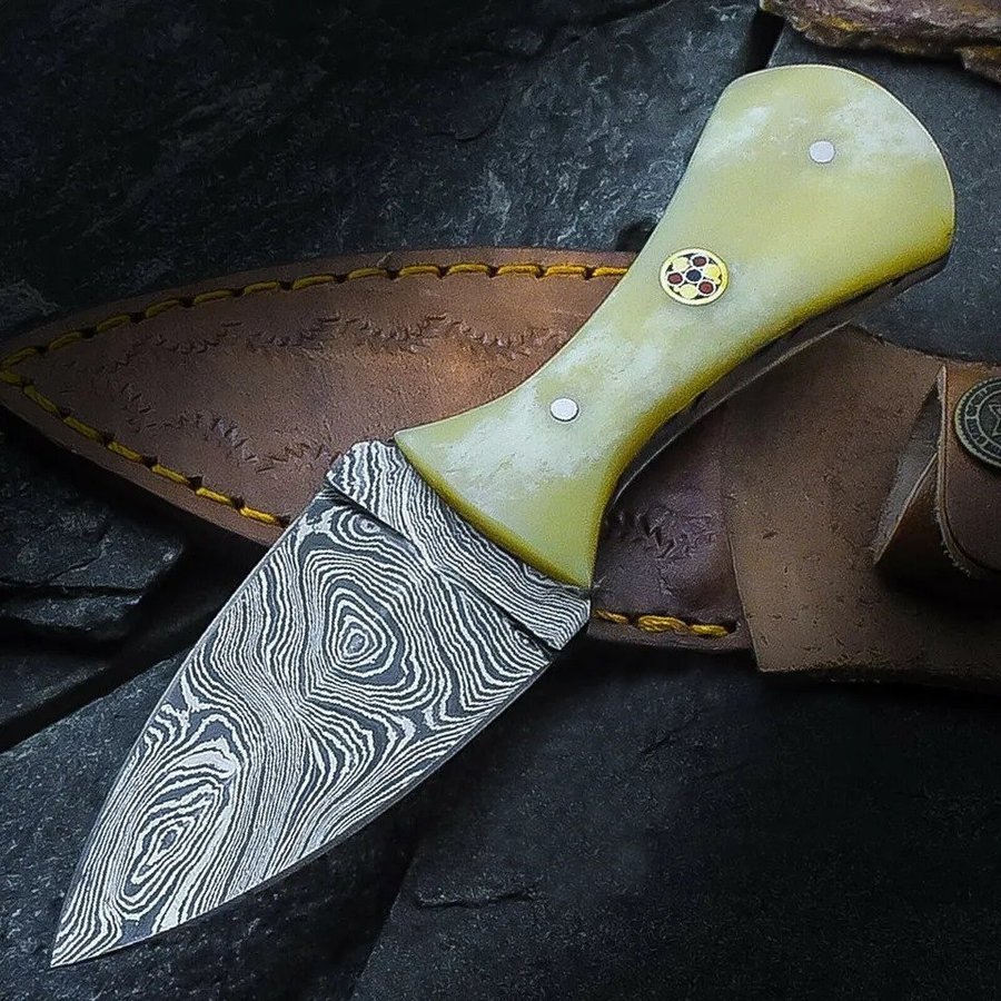 7" Custom Handmade Damascus Steel Hunting Dagger Knife Camping Survival Knife