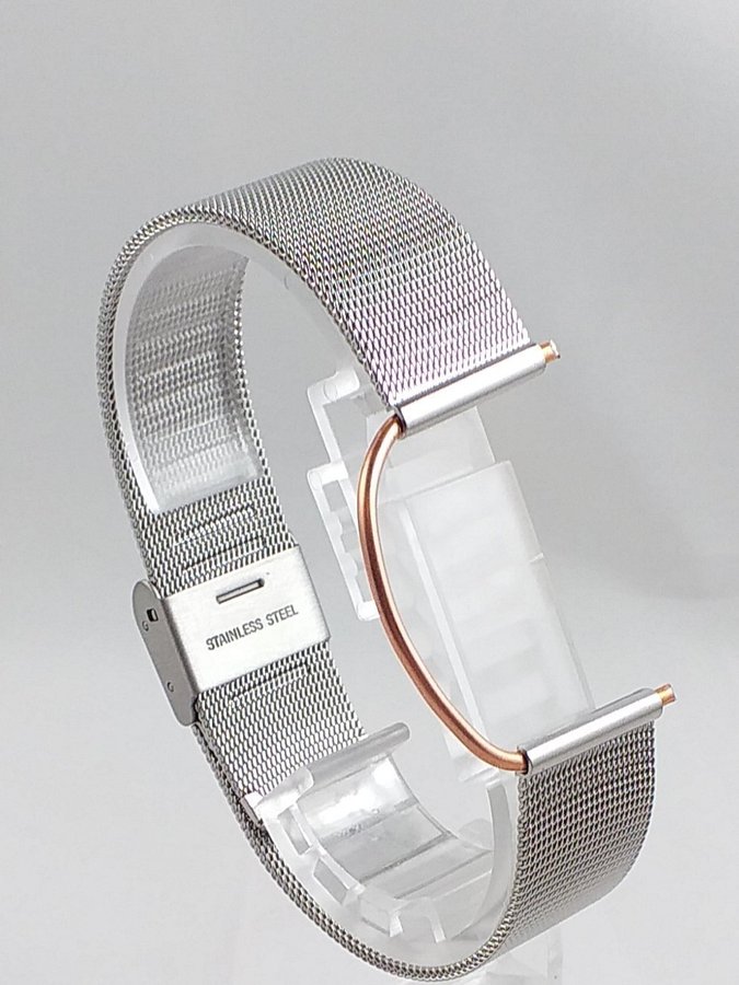 *NY Armbandslänk - Mesh stål länk Solid Två-delad 18 mm Längd 12-18 cm