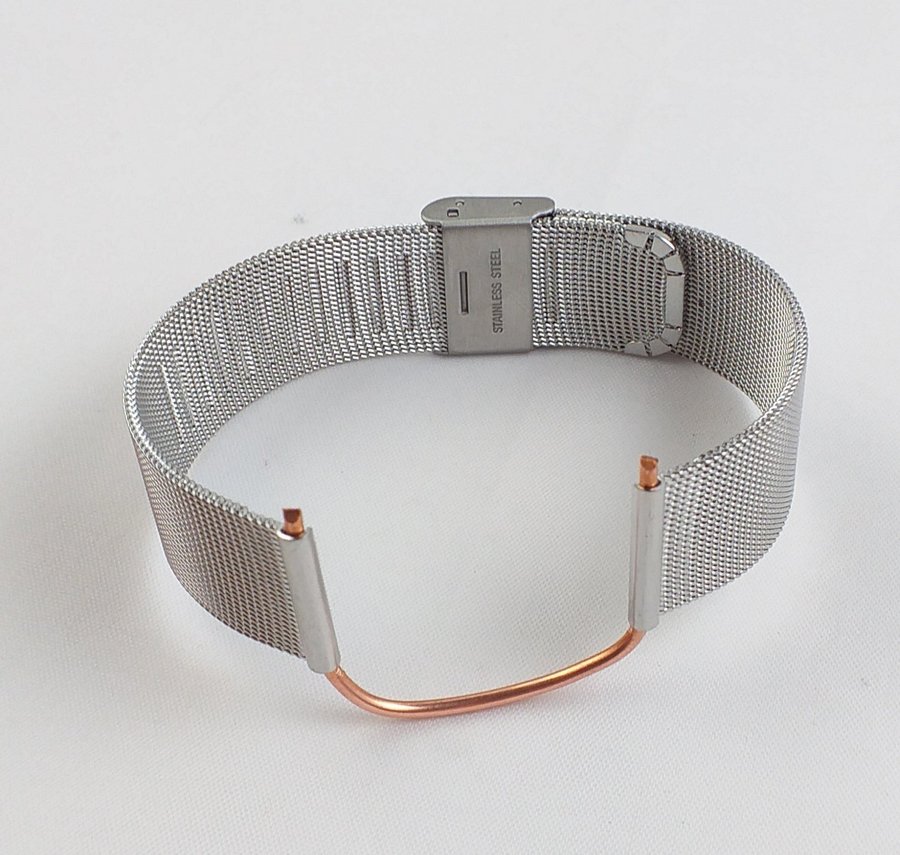 *NY Armbandslänk - Mesh stål länk Solid Två-delad 18 mm Längd 12-18 cm