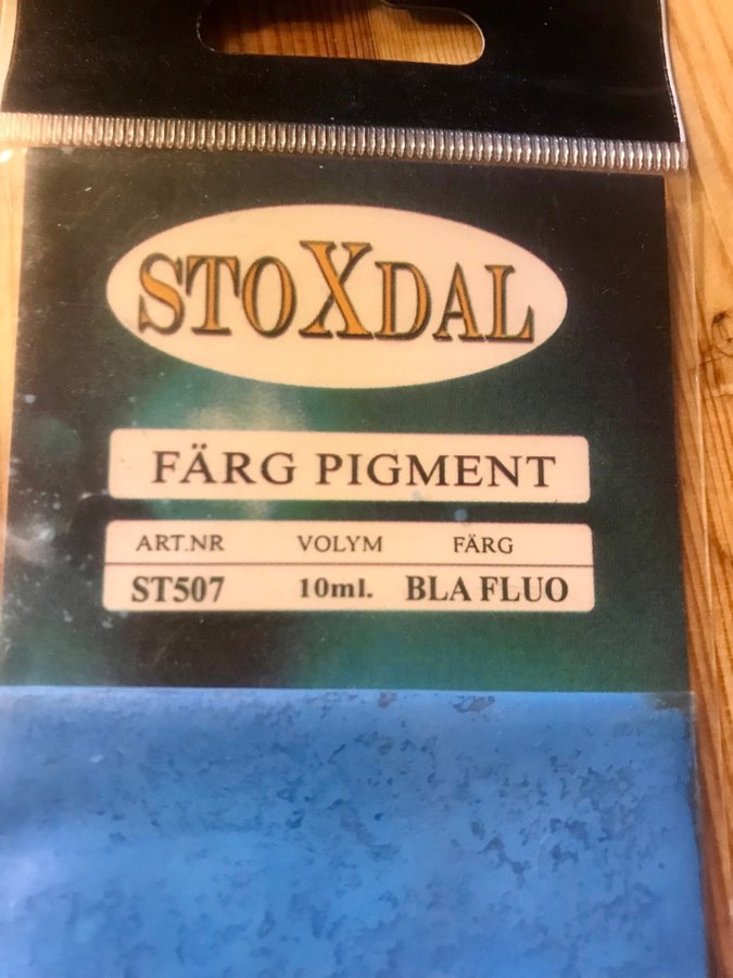 Stoxdal Färg Pigment ST507 Blå Fluo. Till pimpel krok och mormyrskor, mm