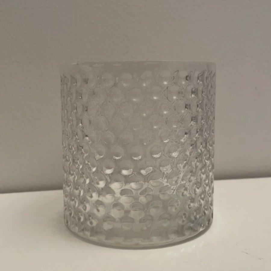 Glasbehållare Glas/Vas Kruka Glaslykta Transparent Relief Design