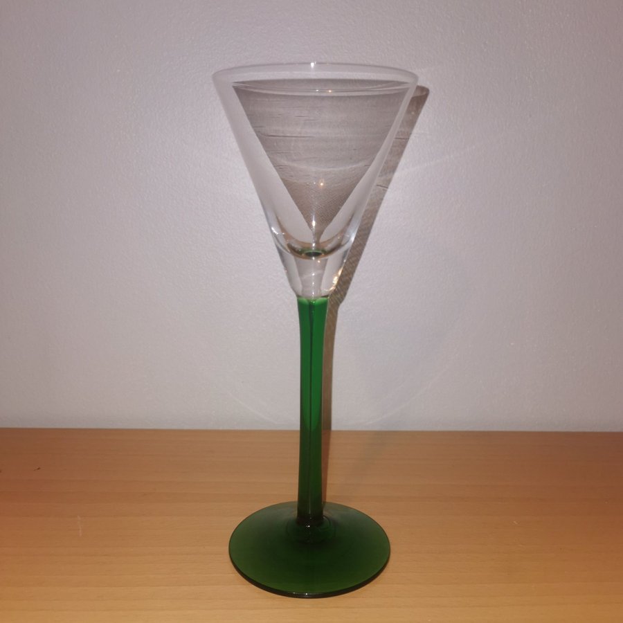 Högt COCKTAILGLAS vinglas GRÖN FOT