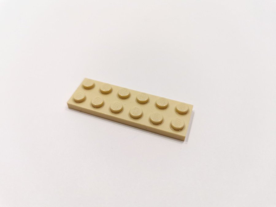 Lego - plate - platt - bas - 2x6 - part 3795 - tan (ljus biege)