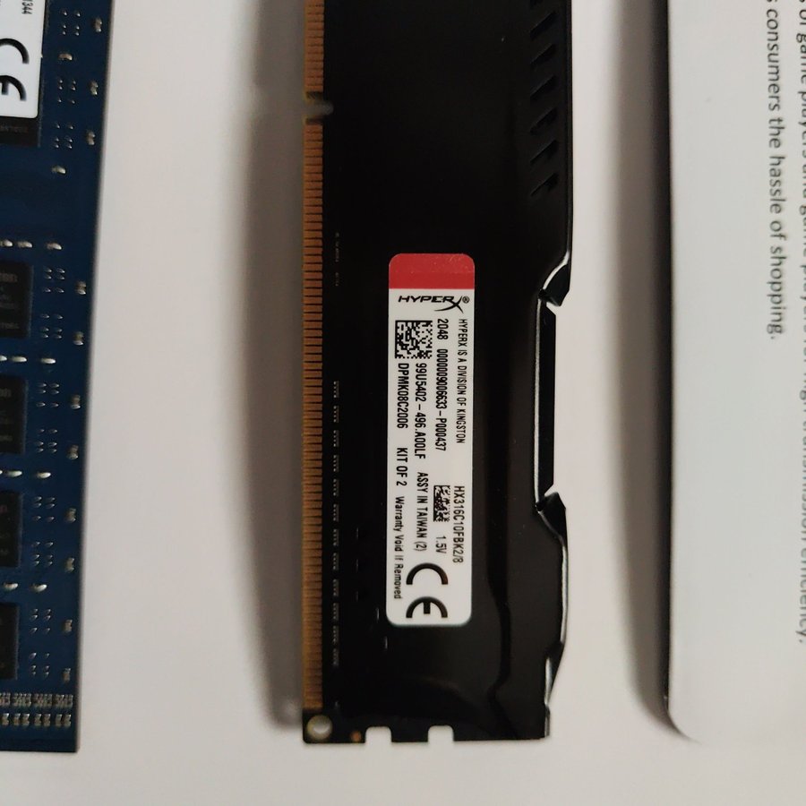 RAM 3 ST på Tot 16 G KINGSTON  FURY HYPER