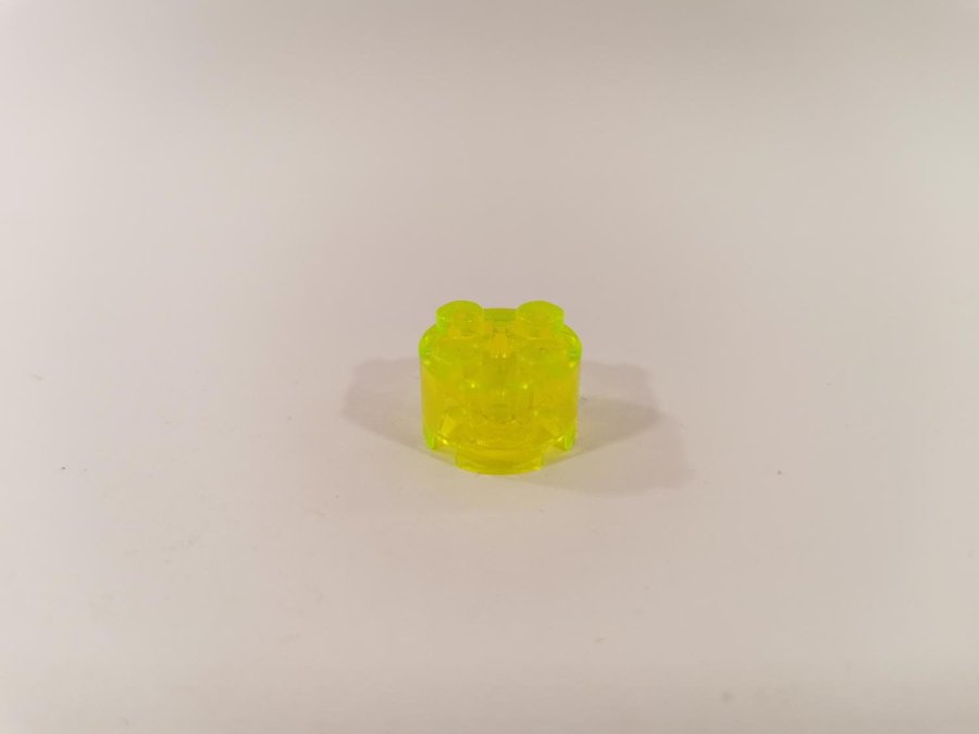 Lego - transparent - rund - 2x2 - part 3941 - trans neon green