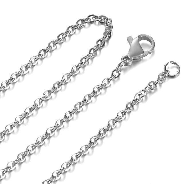 70cm 1,5mm kedja silver länk halsband stål kedjelänk pläterad pansar kedje