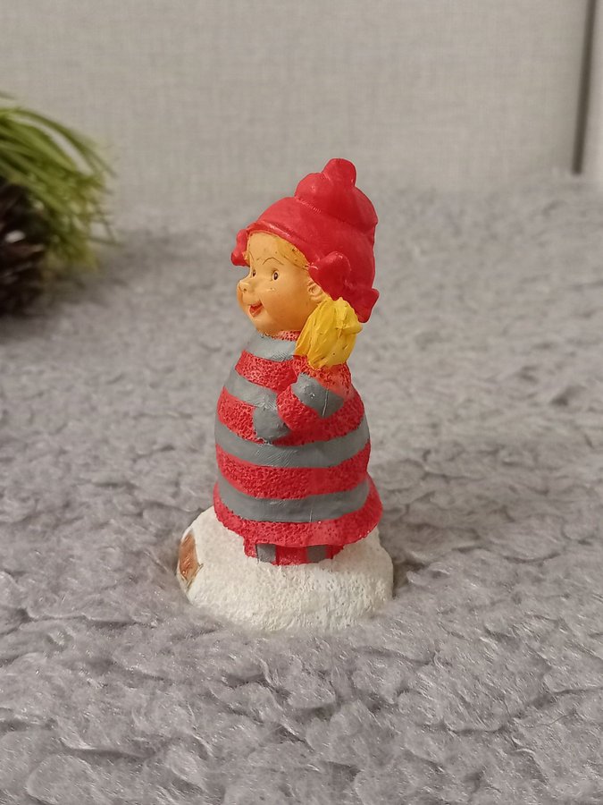 Jultomteflicka PUK från POBRA 7,5 cm tomte samlarobjekt Danmark