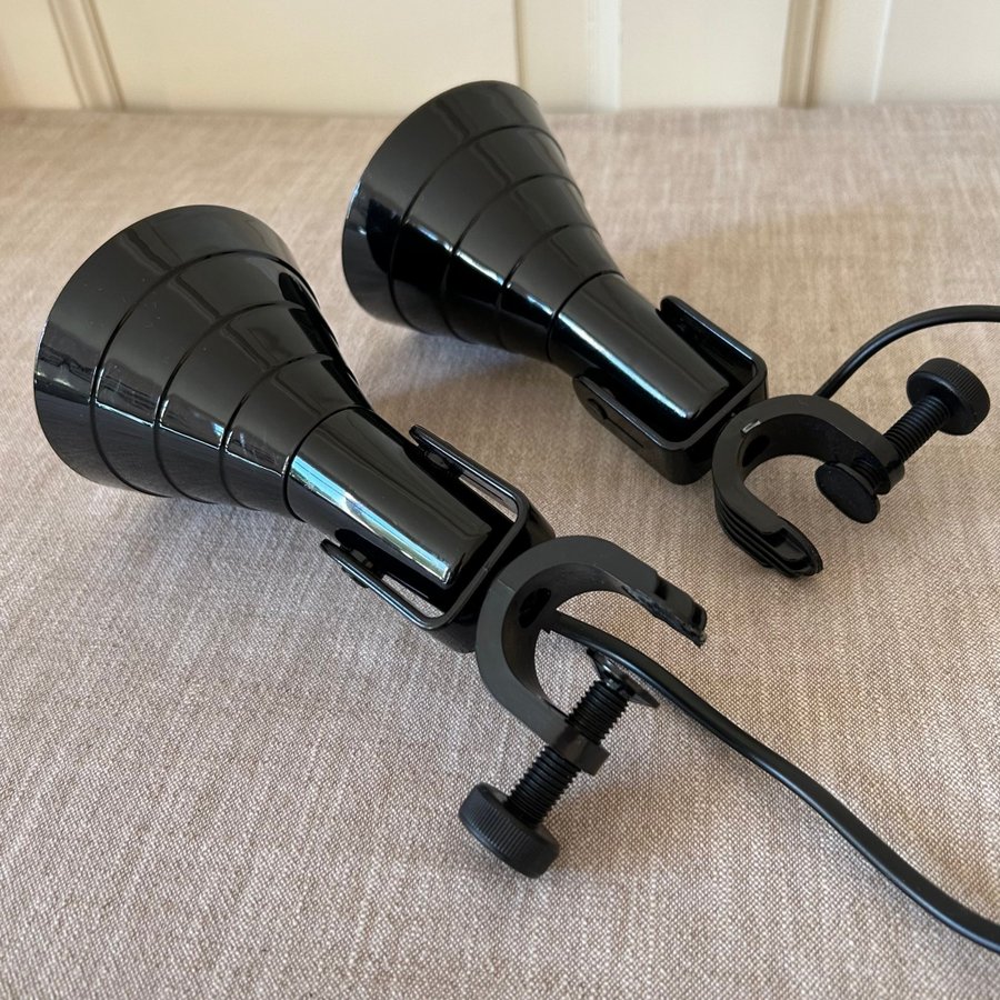 2st Vägglampor Spotlights IKEA ”Lagra” Svart Plastlampa Retro Vintage