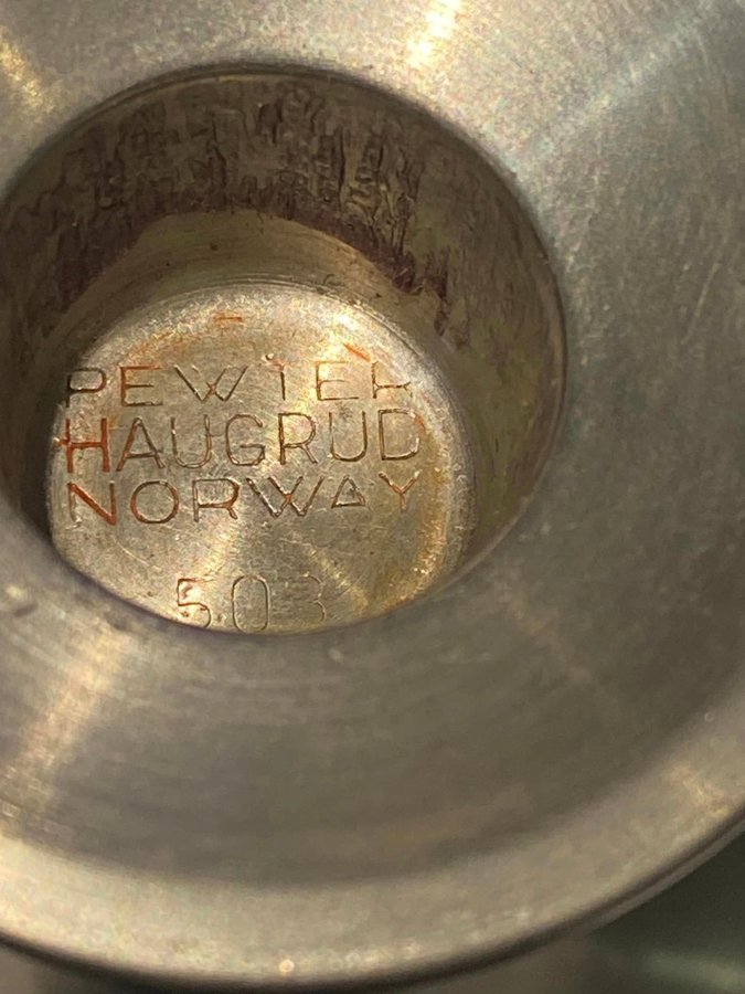 Ljusstakar 4 stycken i tenn Pewter Haugrud Norway