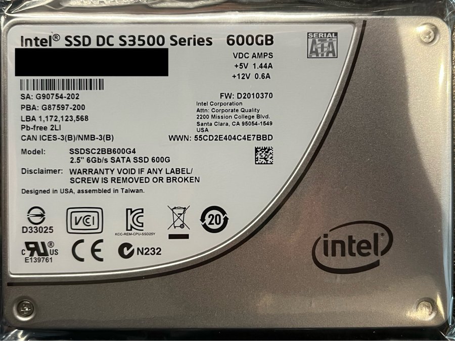 Intel SSD DC S3500 Series 600GB