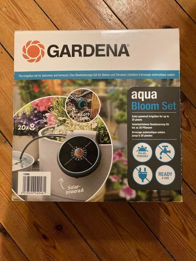 GARDENA Aqua Bloom Set - Solcellsbevattningssystem 13300 Ny i obruten förp.