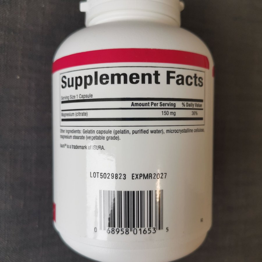 Magnesium Citrate 150 mg 180 kapslar