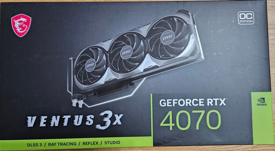 Helt ny oavbruten förpackning MSI GeForce RTX 4070 Ventus 3X OC