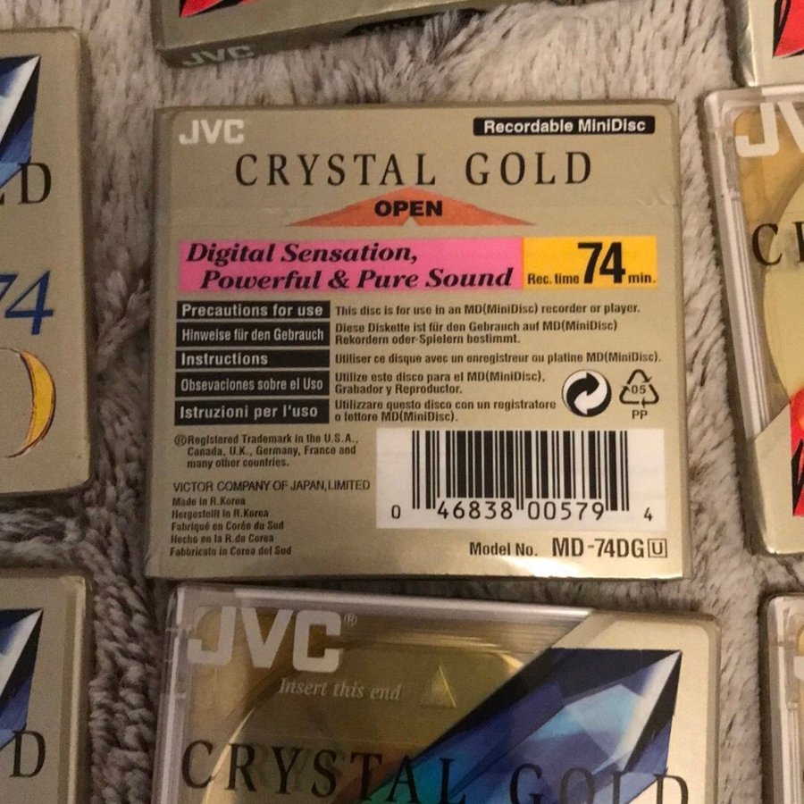 9 st JVC Crystal Gold Collection 74 min MiniDisc