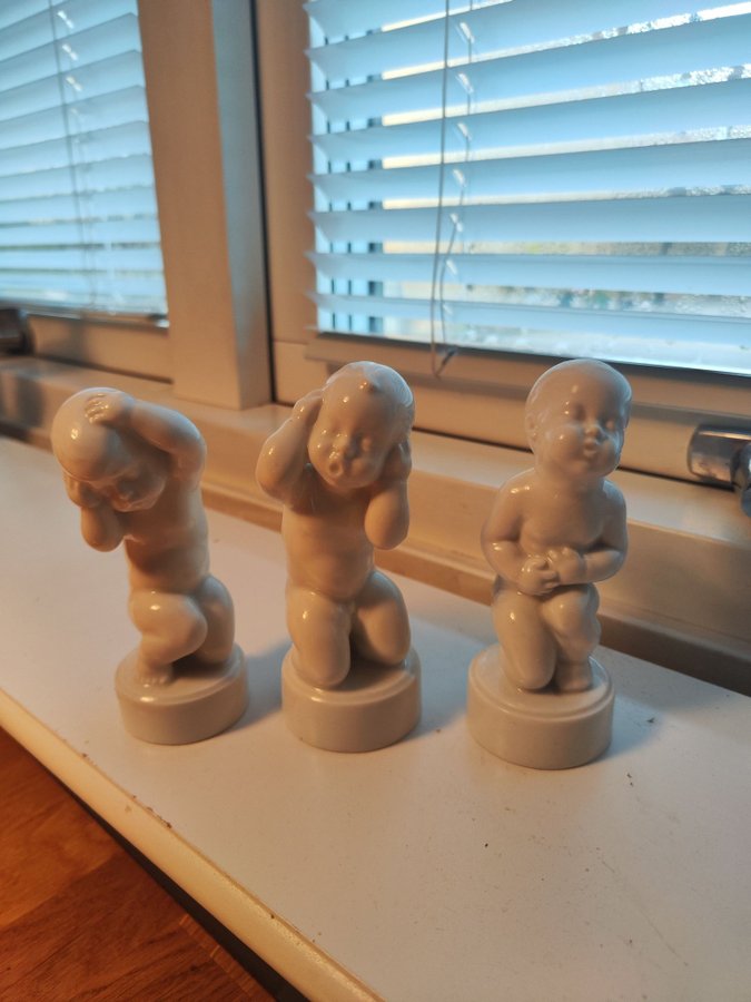 3 st Bing  Grondahl figurer "Se, Hör, Tala inte"