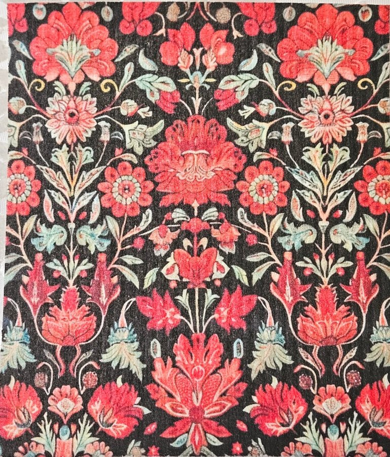 Disktrasa wettex duk med tryck William Morris inspererat röda blommor