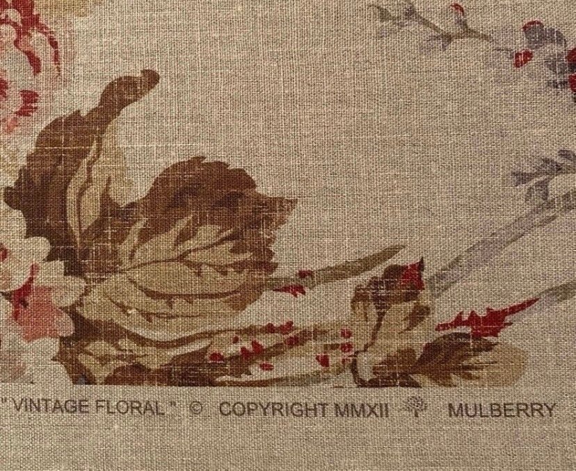 Mulberry vintage floral linnen /ateljésydd Kuddfodral 40x40