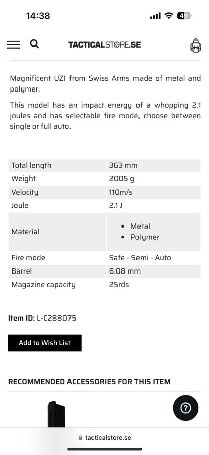 Swiss Arms co2 full auto blowback UZI