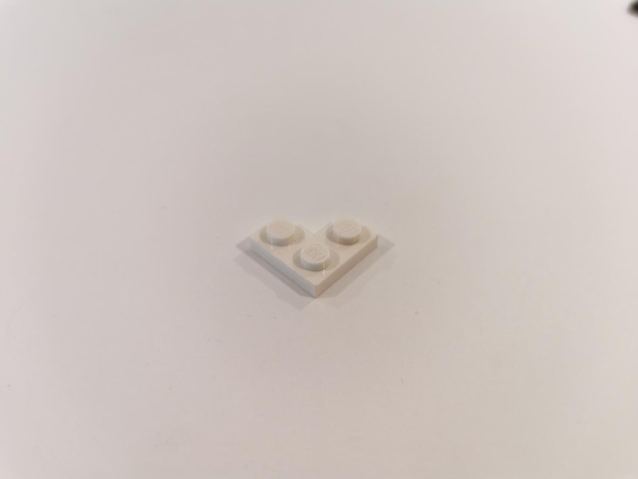 Lego - hörn - corner - plate - 2x2 - part 2420 - vit