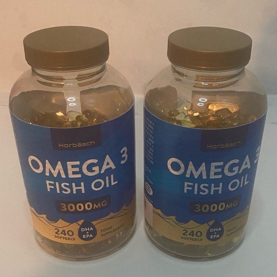 2x Horbäck Omega 3 Fish Oil 3000mg 240 Softgels