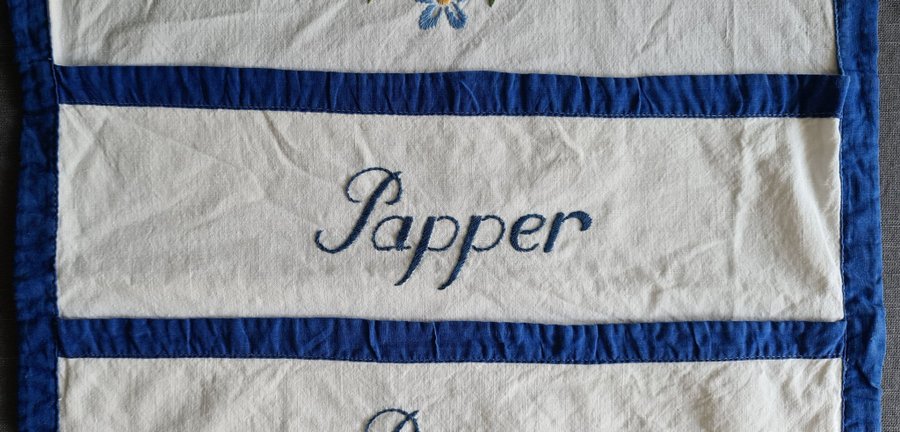 Vintage broderad väggbonad för papper påsar kork snören