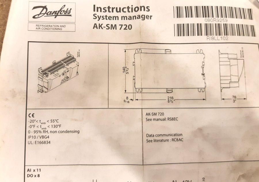 Ny Danfoss komplett system manager AK-SM 720