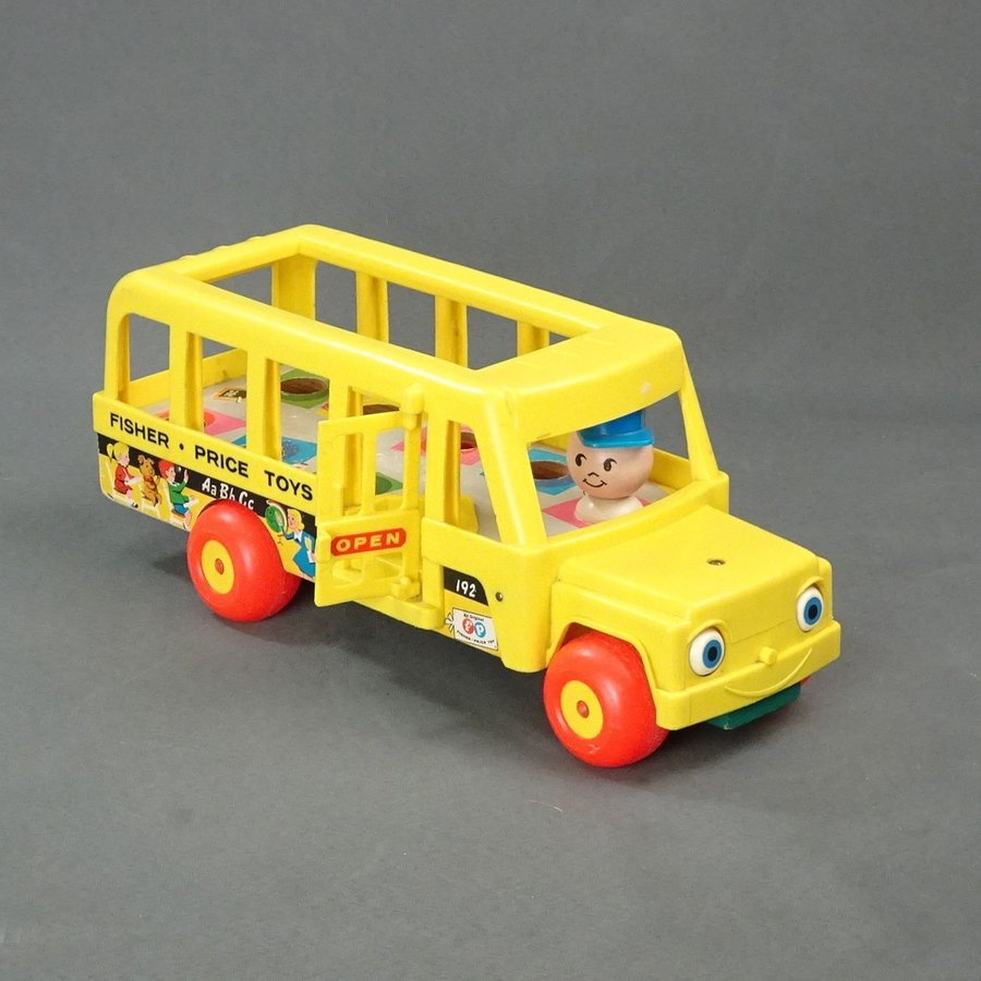 FISHER PRICE TOYS äldre leksak buss / bil retro vintage