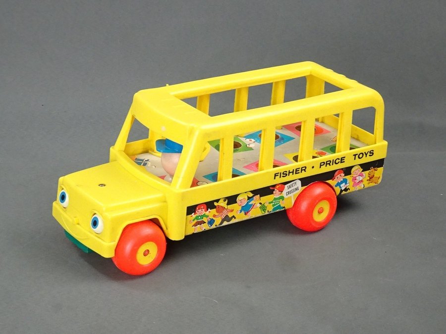 FISHER PRICE TOYS äldre leksak buss / bil retro vintage