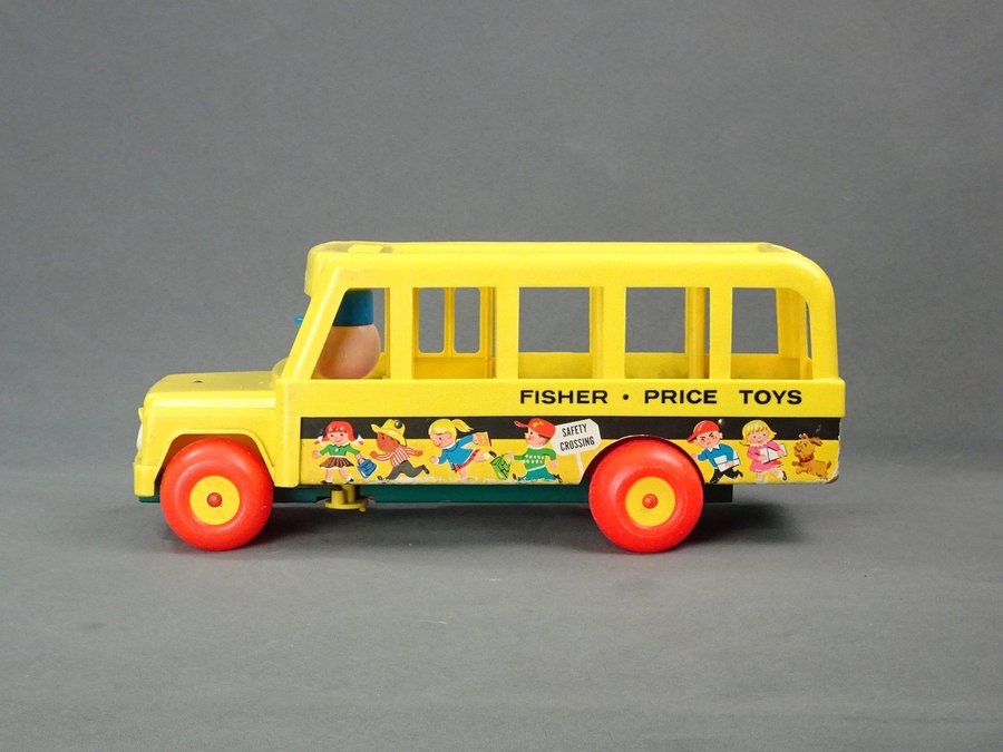 FISHER PRICE TOYS äldre leksak buss / bil retro vintage