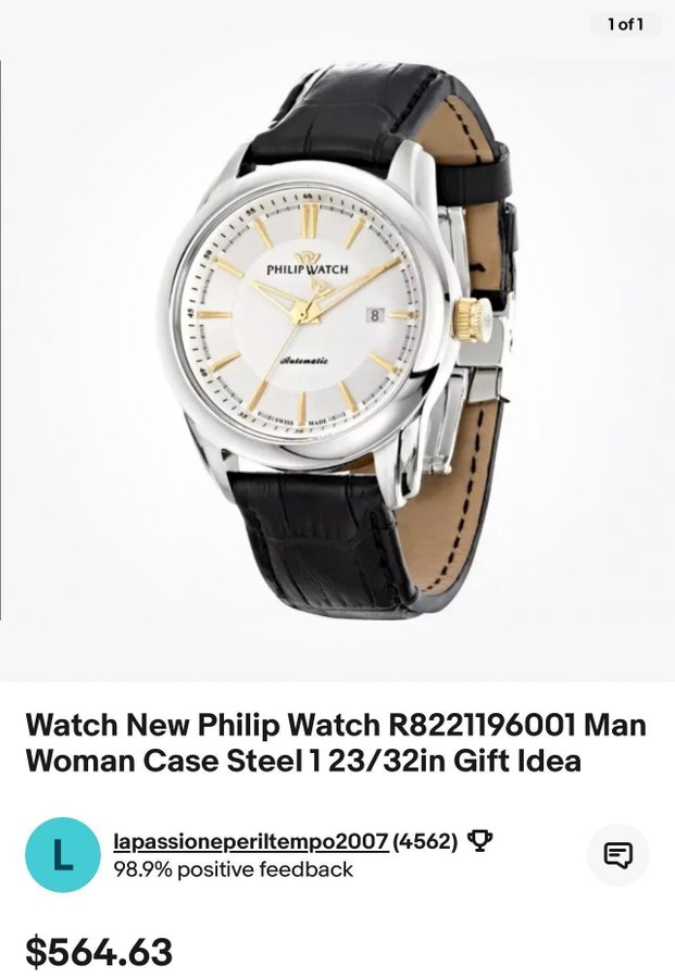 Philip Watch Automatisk Herrklocka